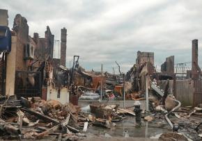 The remains of a laundromat in Rockaway Beach, Queens, after the superstorm hit