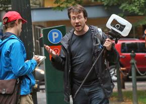 A right-winger accused of pulling out a gun at a Portland demonstration talks to a reporter