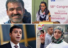 Clockwise from top left: Jihad Asa’ad Muhammad, Mahienour el-Massry, Shireen Issawi and Selahattin Demirtas