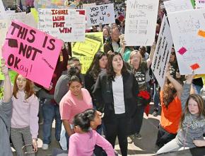 Striking teachers and students rally at the Oklahoma state Capitol