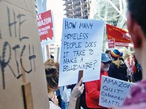 Protesters gather in Seattle in support of a plan to tax the city's biggest corporatiosn