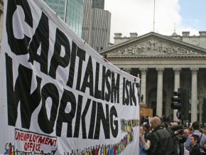 Protesters demand an alternative outside the 2009 G20 Summit in London