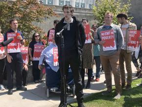 Emergency Medical Technicians rally for a living wage in Seattle