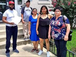 Supporters rally in solidarity with rent strikers in Washington, D.C.