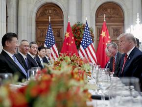 Xi Jinping (left) and Donald Trump face off during the G20 summit in Buenos Aires